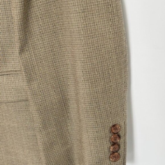 Ralph Lauren 44L Sport Coat Brown Blue Silk Wool Blazer Glen Check Classic Smart - Picture 4 of 9